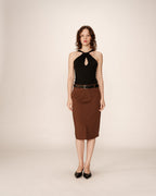 Falda Pencil - Chocolate
