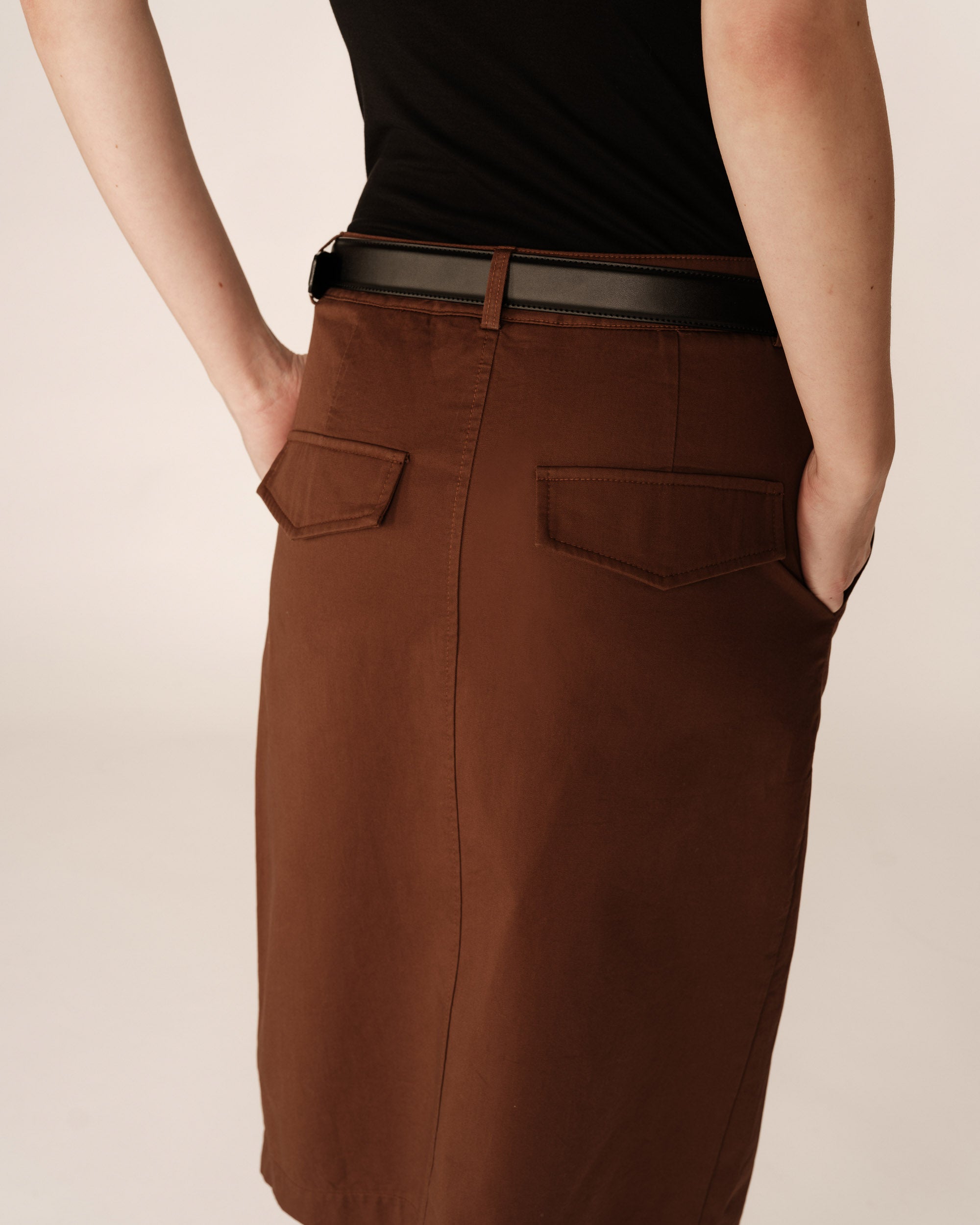 Falda Pencil - Chocolate