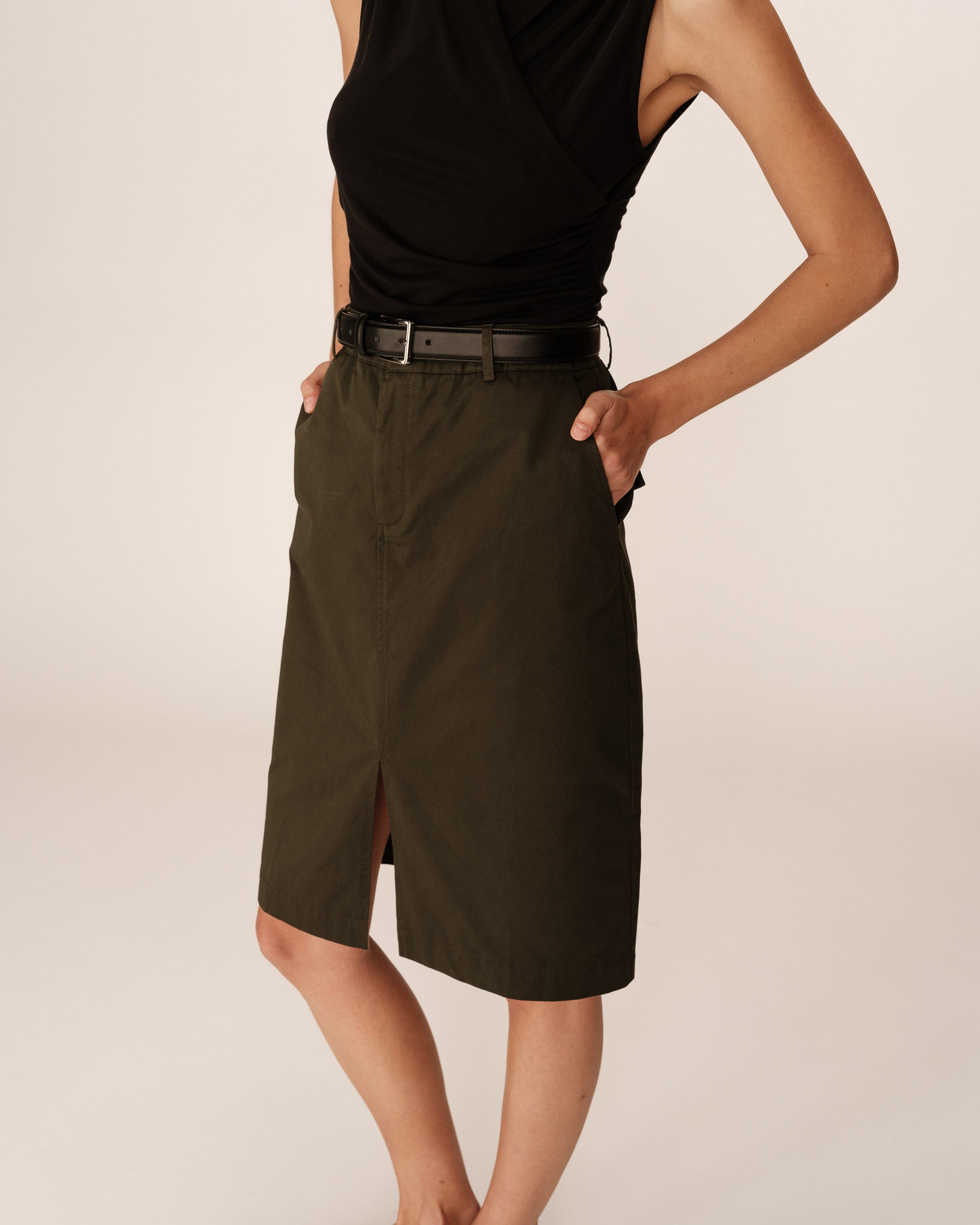 Jupe Pencil - Kaki