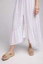 Long Dress Short Sleeves - White