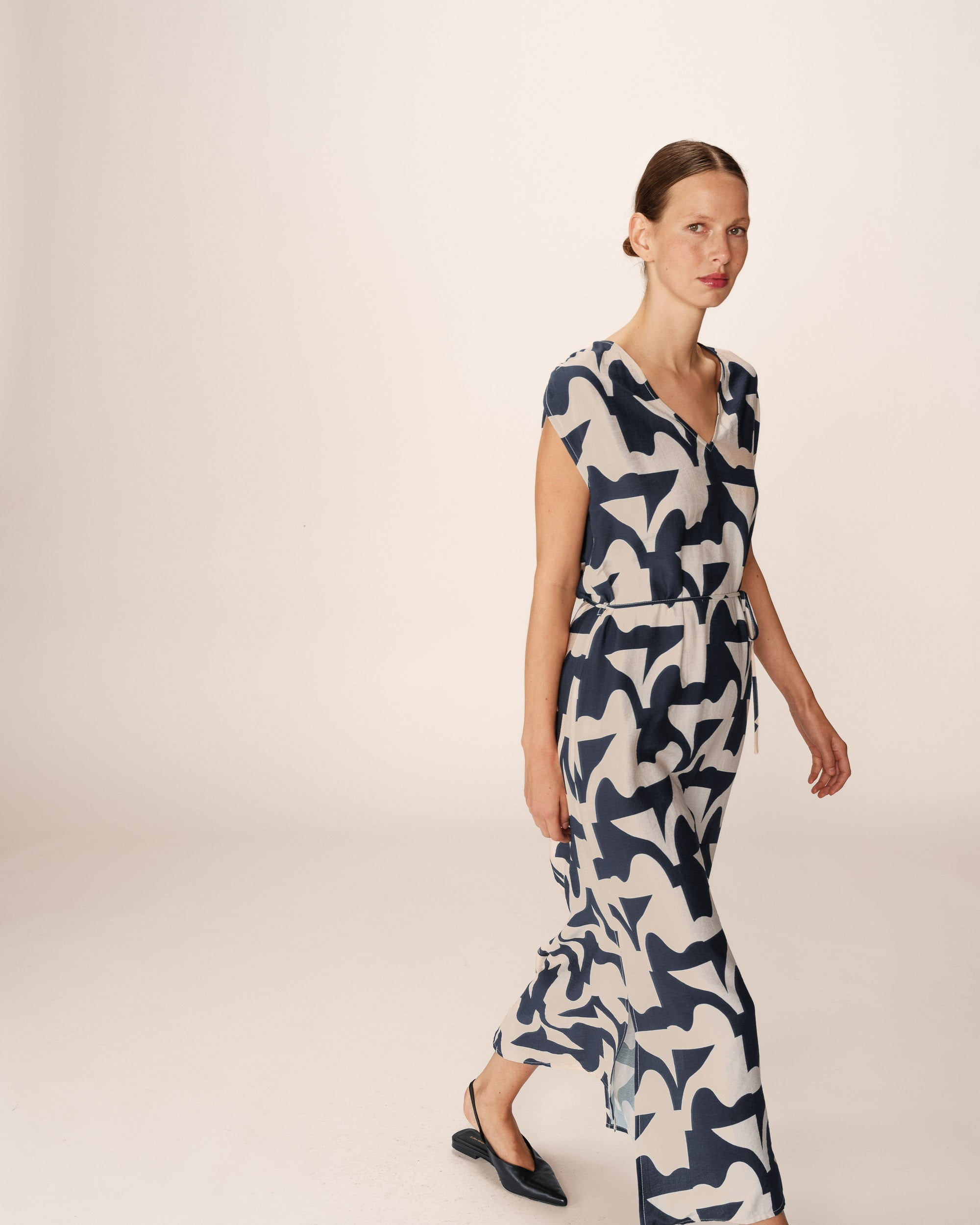 Robe Longue Pensee - Marine