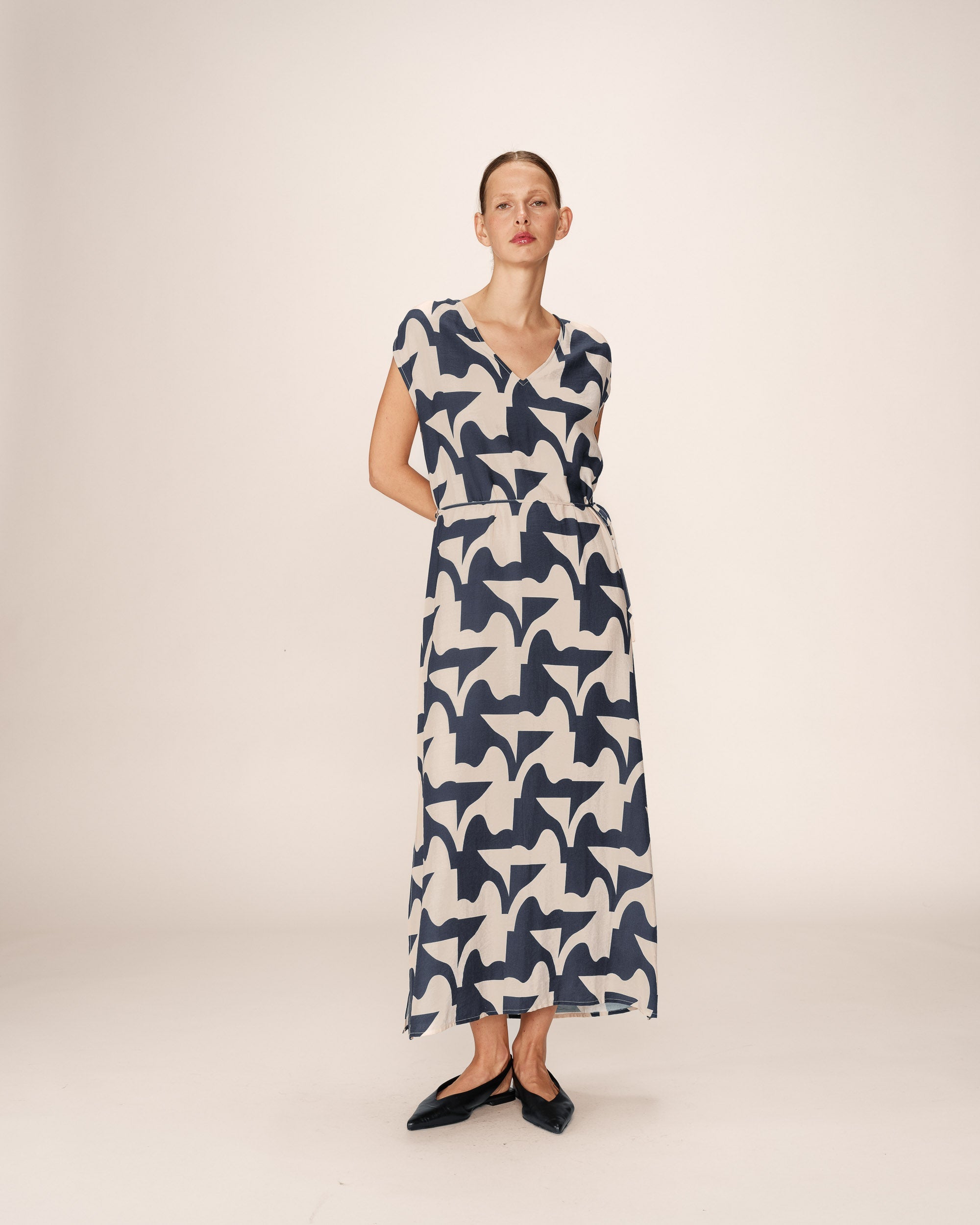 Robe Longue Pensee - Marine