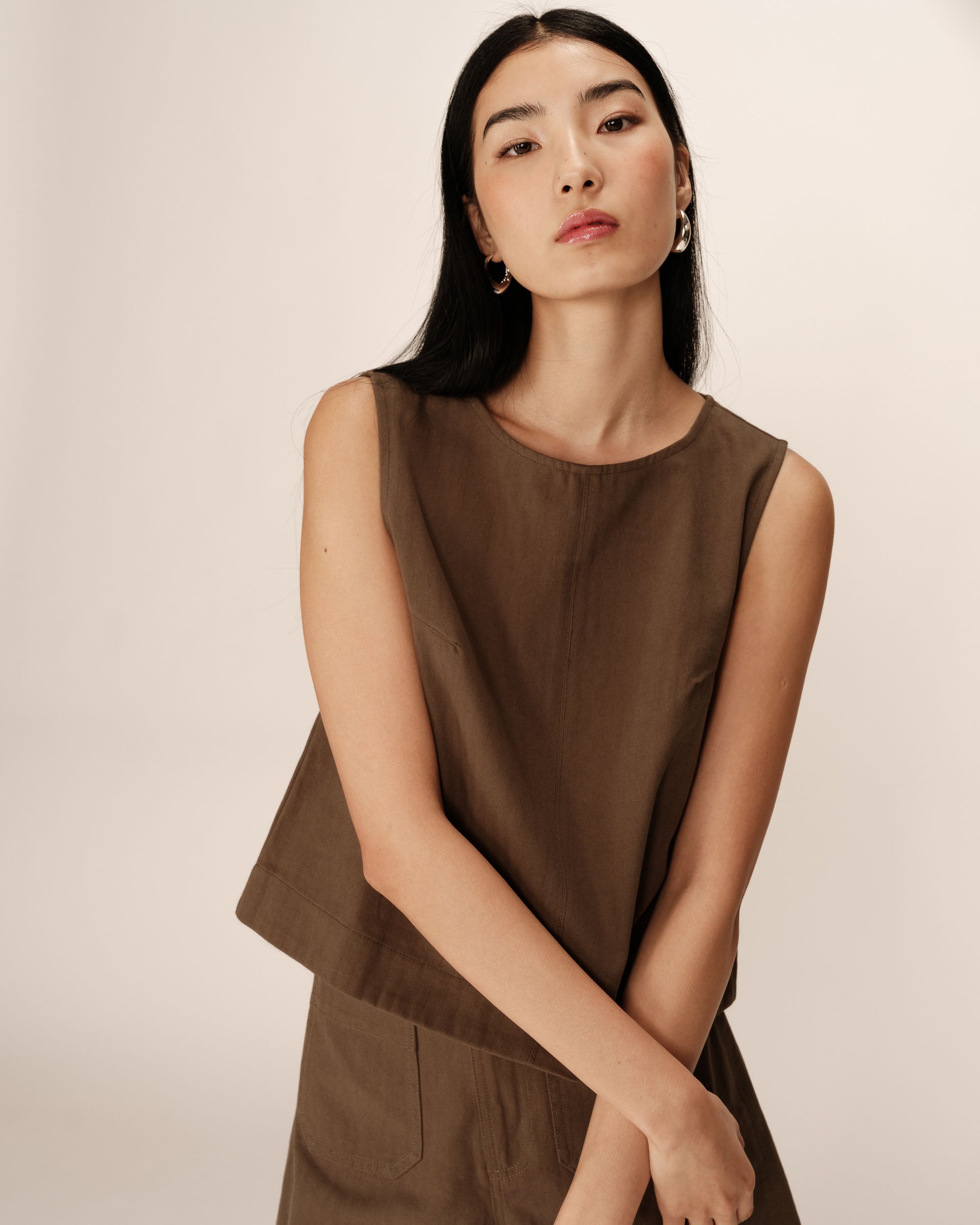 Pepino Khaki Large Cropped Top