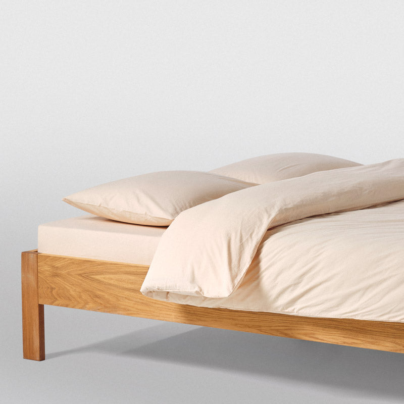 Fitted Sheet - In 300 Thread Count Washed Cotton Percale - Mimosa Yellow