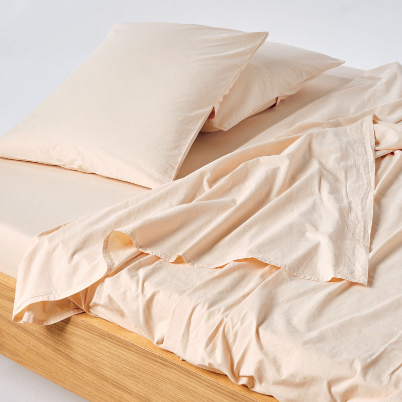 2 Pillowcases - In 300 Thread Count Washed Cotton Percale - Mimosa Yellow