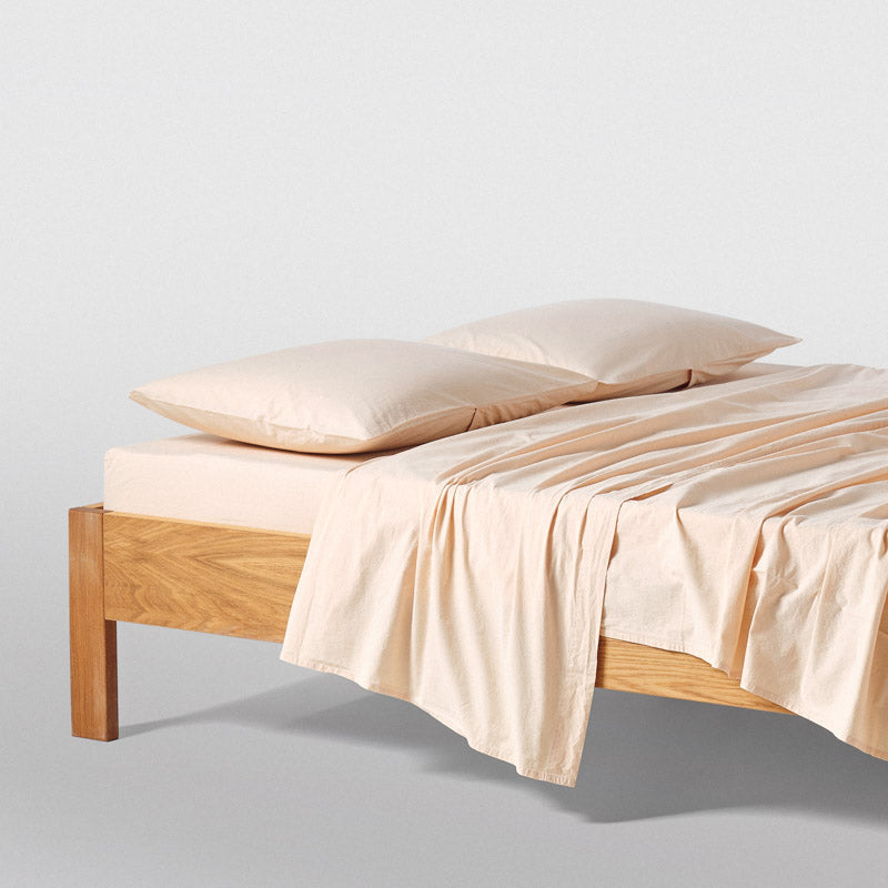 Fitted Sheet - In 300 Thread Count Washed Cotton Percale - Mimosa Yellow