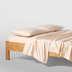 Fitted Sheet - In 300 Thread Count Washed Cotton Percale - Mimosa Yellow