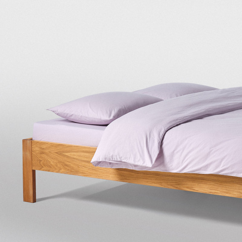 Fitted Sheet - In 300 Thread Count Washed Cotton Percale - Lilac