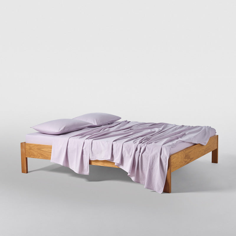 Flat Sheet - In 300 Thread Count Washed Cotton Percale - Lilac