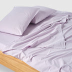 Flat Sheet - In 300 Thread Count Washed Cotton Percale - Lilac