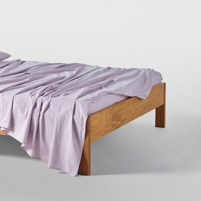 Flat Sheet - In 300 Thread Count Washed Cotton Percale - Lilac