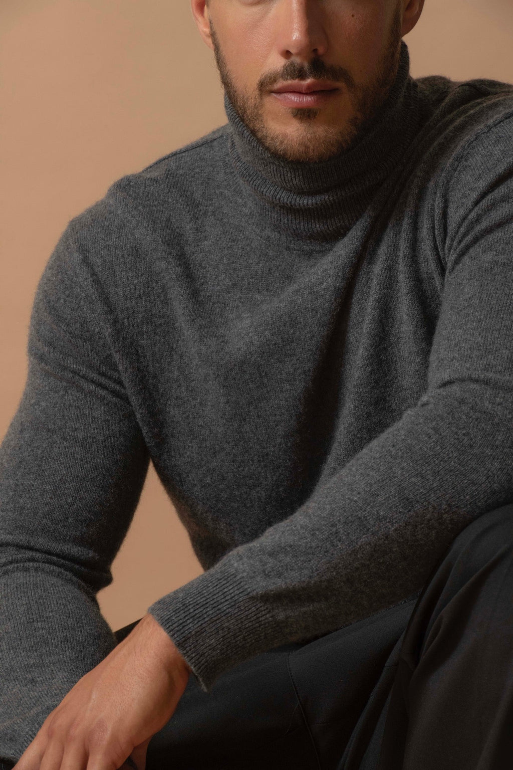 Pull Col Roulé - Trevor - Anthracite Chiné