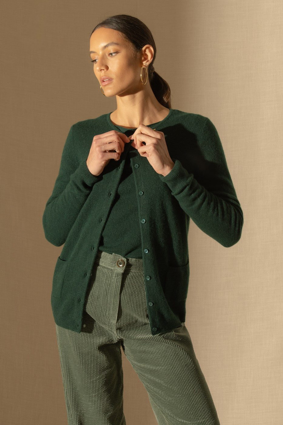 Cardigan Col Rond Amy - Cyprès