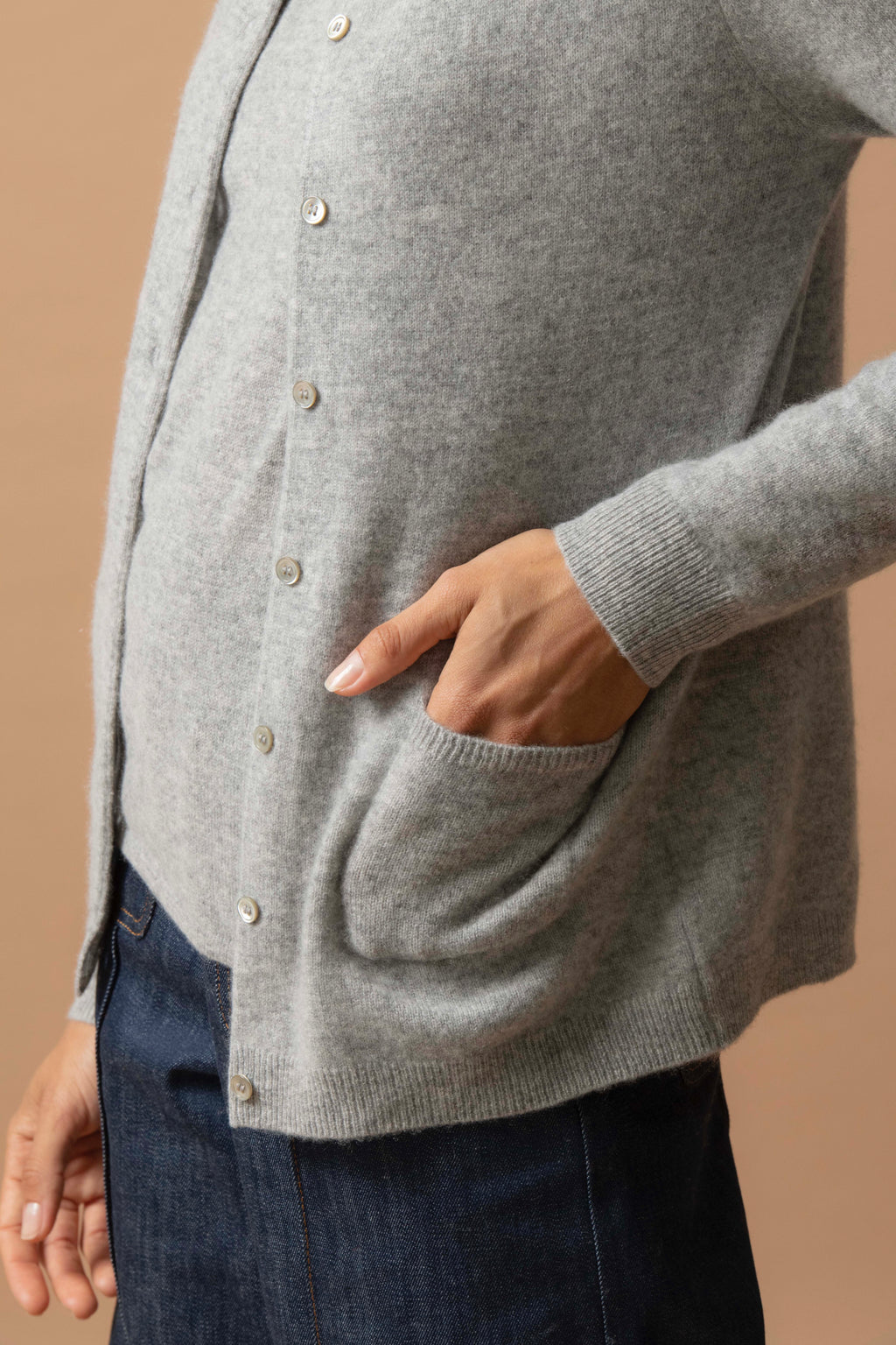 Cardigan Girocollo Amy - Nuvola Melange