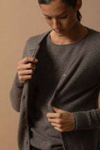 Cardigan Col Rond - Amy - Taupe Chiné