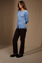 Round Neck Cardigan - Amy - Sky