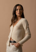 Cardigan Col V - Paige - Sable
