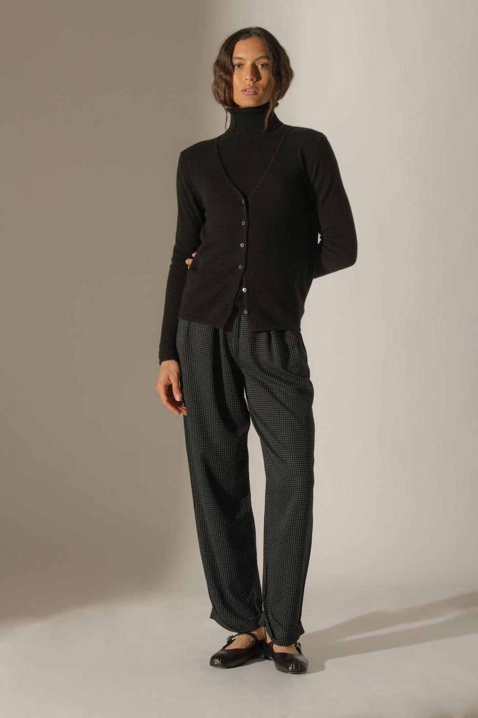 Cardigan Col V - Paige - Noir