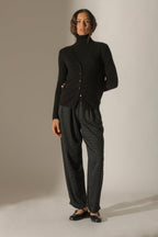 Cardigan Col V - Paige - Noir