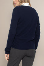 Cardigan Col V Paige - Marine
