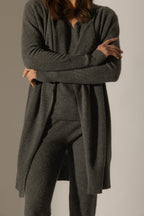 Chaqueta Larga - Abigail - Antracita Jaspeada