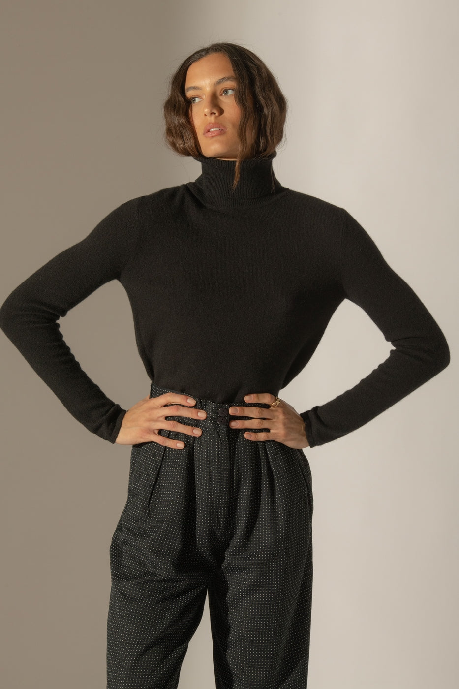 Pull Col Roulé - Ashley - Noir