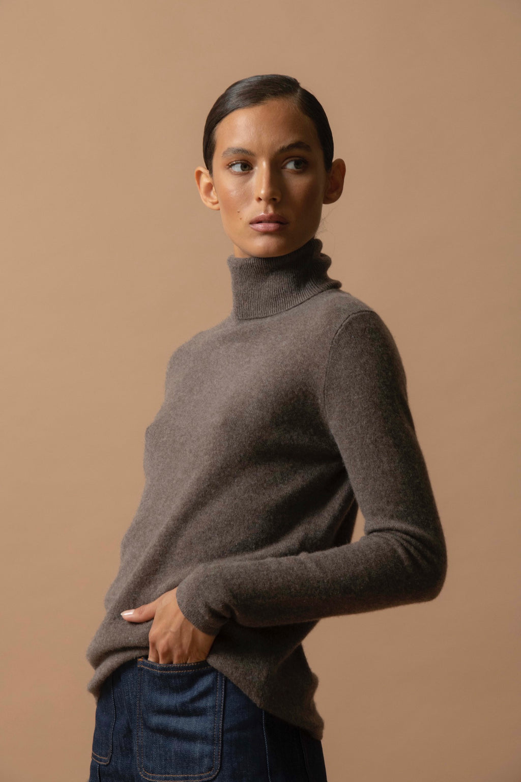 Rullekravestrik Ashley - Meleret Taupe