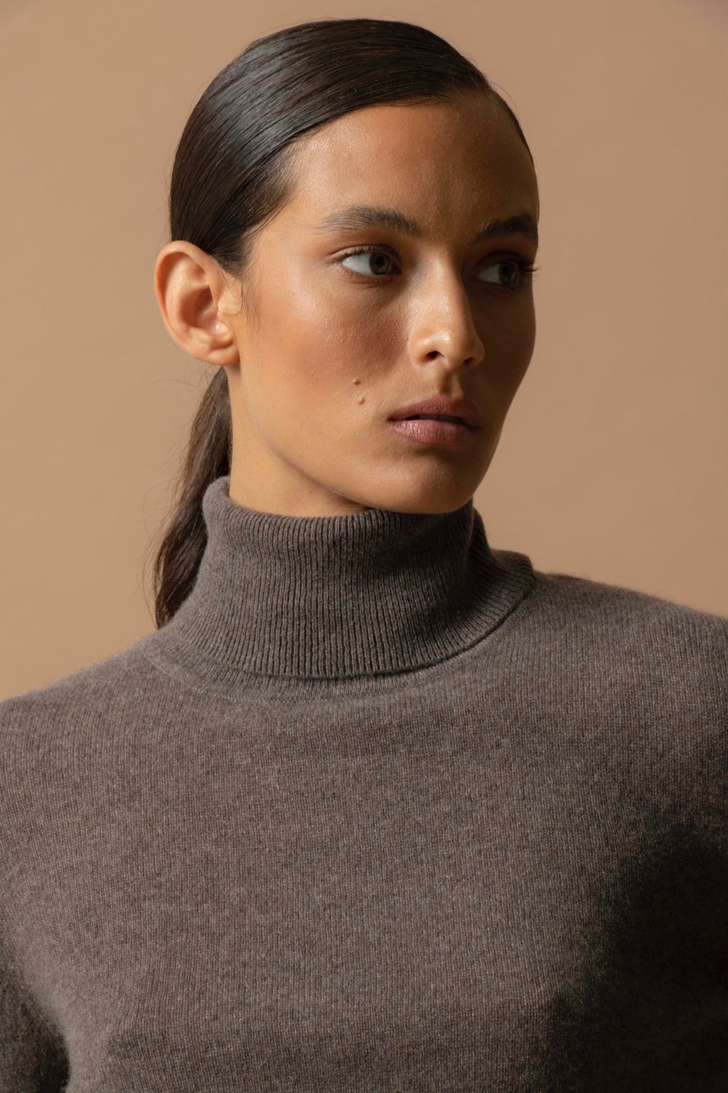 Rullekravestrik Ashley - Meleret Taupe