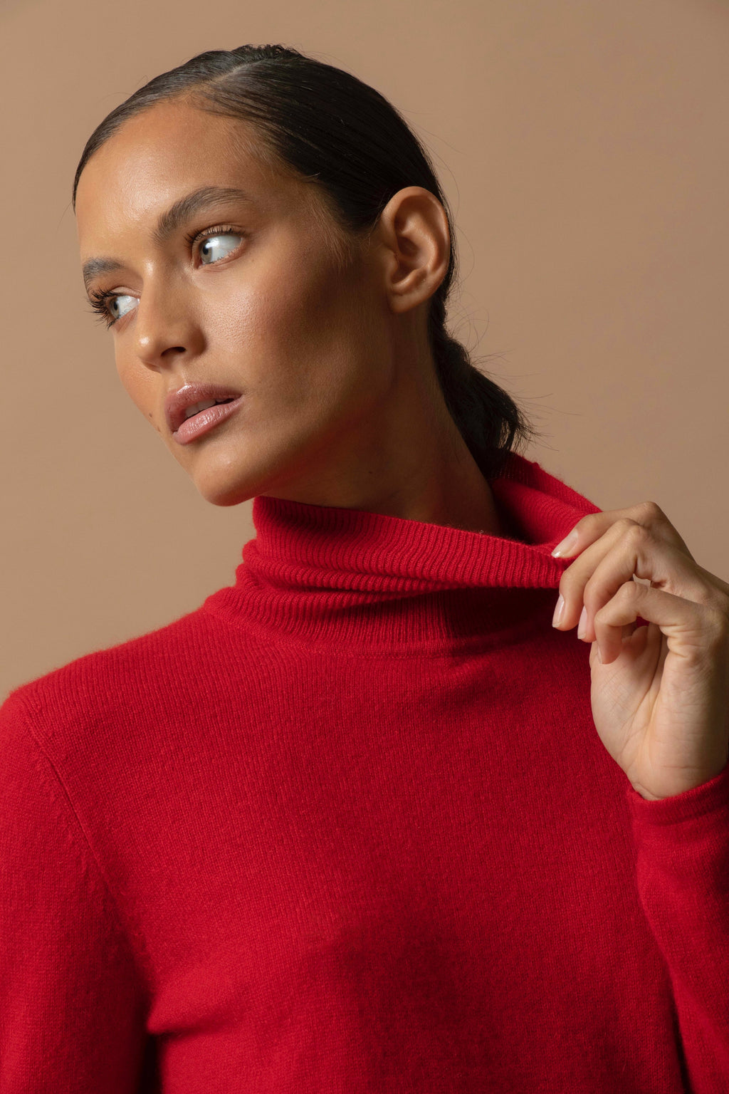 Pull Col Roulé - Ashley - Rouge