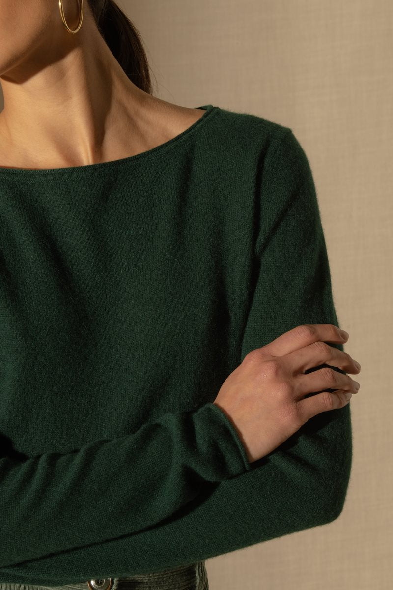 Boat Neck Sweater - Megan - Cypress