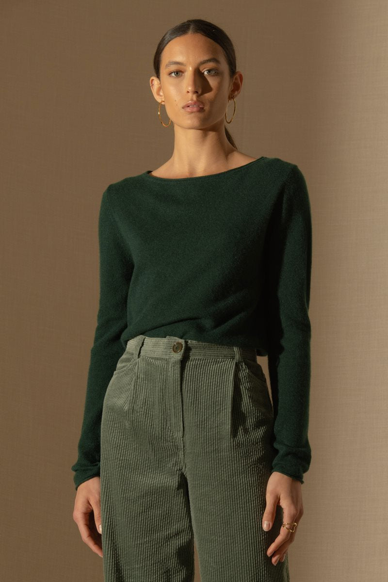 Boat Neck Sweater - Megan - Cypress