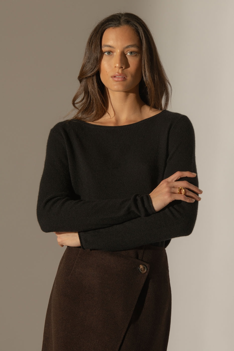 Boat Neck Sweater - Megan - Black