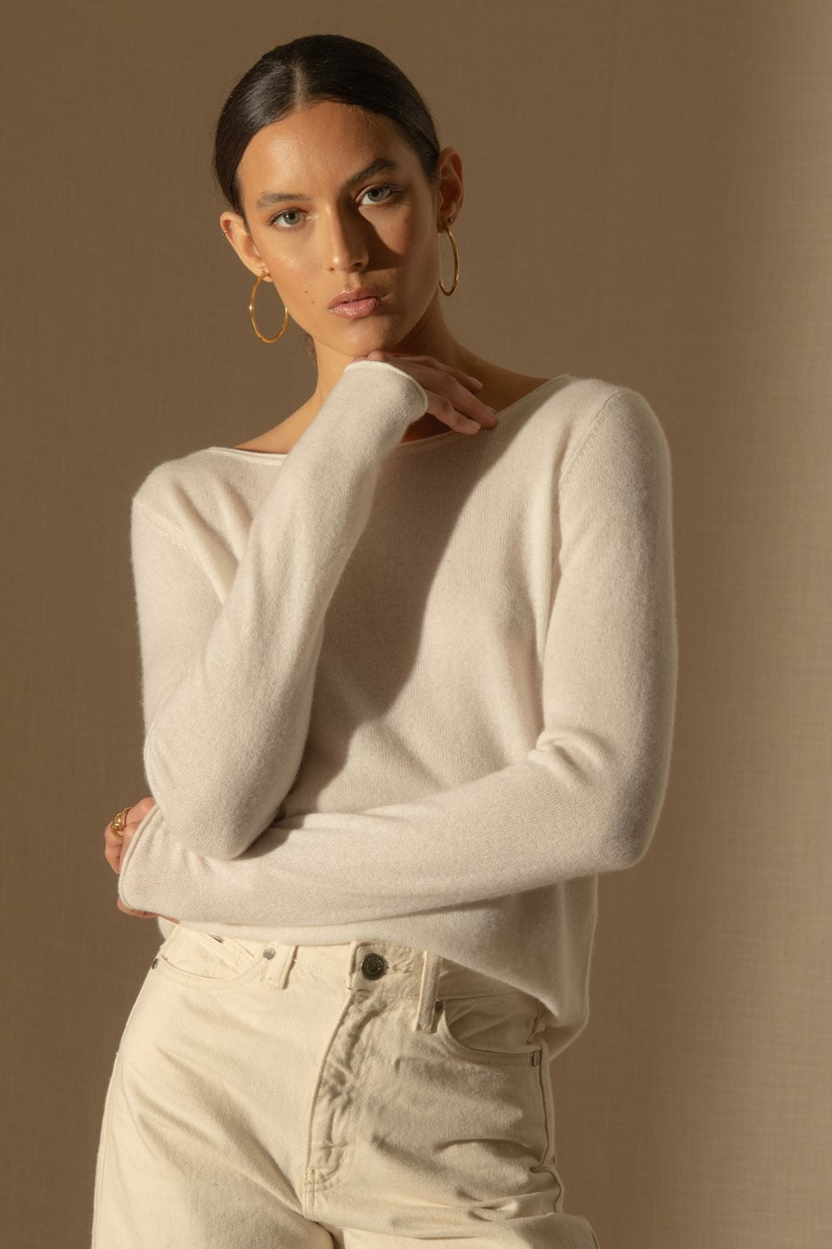 Boat Neck Sweater - Megan - Ivory