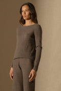 Jersey con cuello barco - Megan - Topo moteado