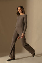 Jersey con cuello barco - Megan - Topo moteado