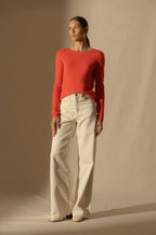 Oprah Crew-Neck Jumper - Orange