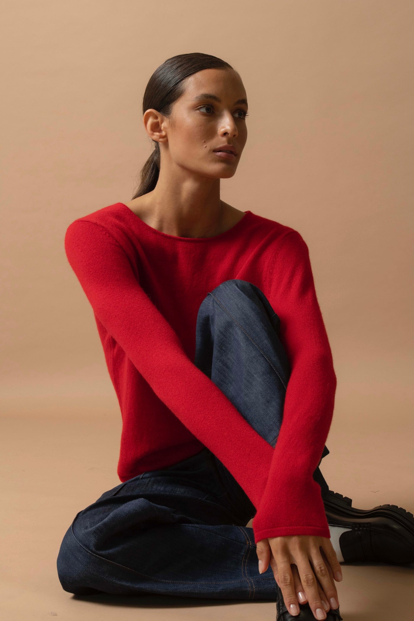 Pull Col Rond - Oprah - Rouge