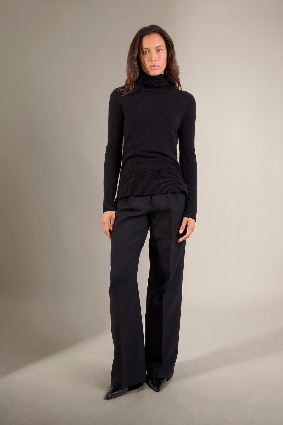 Roll Neck Jumper - Tracy - Black