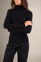 Roll Neck Jumper - Tracy - Black