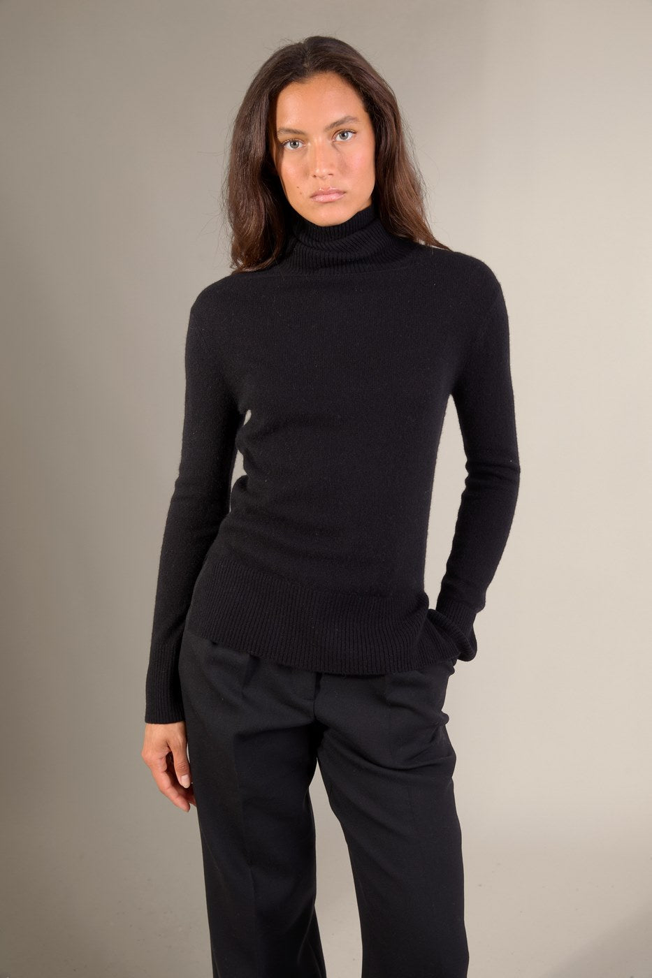 Roll Neck Jumper - Tracy - Black