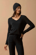 Pull Col V - Shannon - Noir