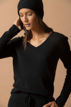 Pull Col V - Shannon - Noir