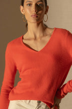 V-Neck Sweater - Shannon - Orange