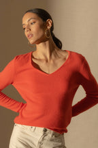 V-Neck Sweater - Shannon - Orange