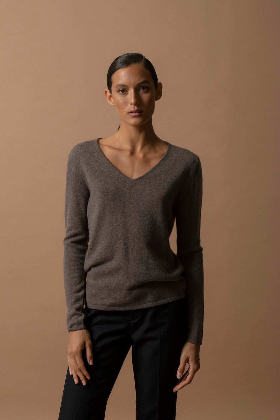 Jersey con cuello en V - Shannon - Topo moteado
