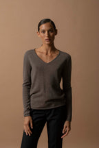 Jersey con cuello en V - Shannon - Topo moteado