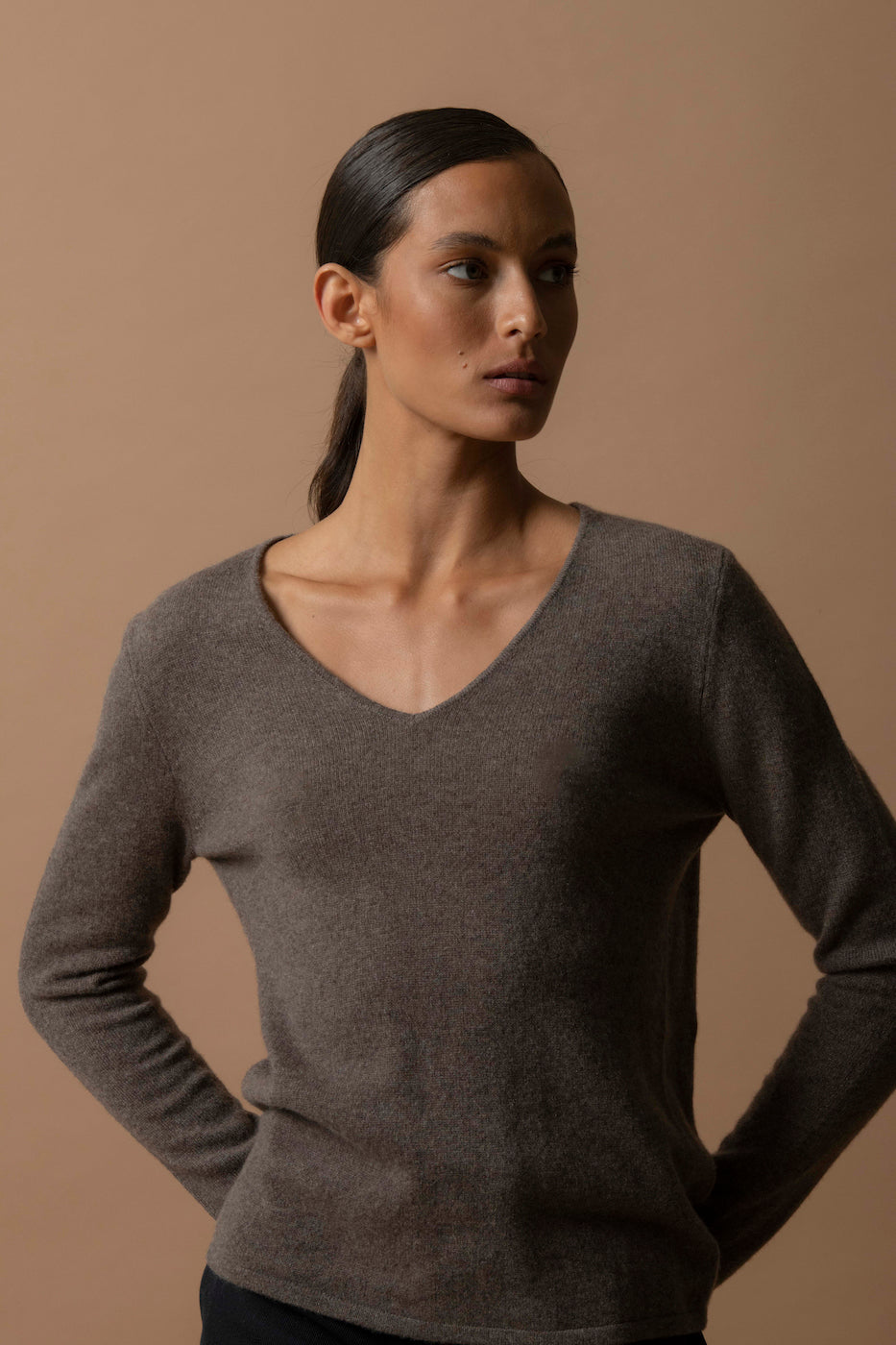 Jersey con cuello en V - Shannon - Topo moteado