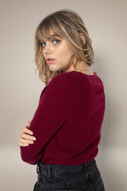 Pull Col V - Penelope - Bordeaux