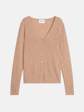 Cardigan Col V Paige - Camel Chiné