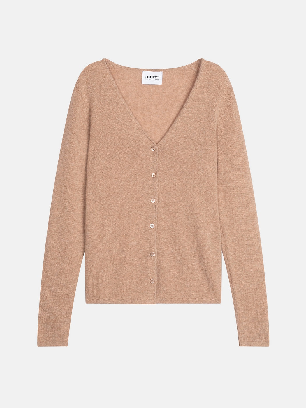Cardigan Col V - Paige - Camel Chiné